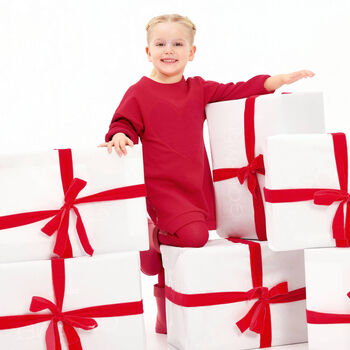 Girls Red Heart Dress Set