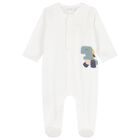 Baby Boys White & Green Dinosaur Babygrows ( 2-Pack ), 1, hi-res