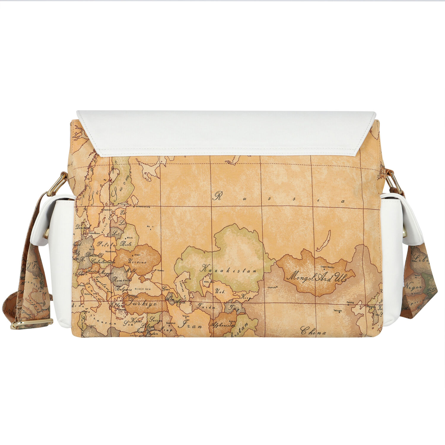 White & Beige Geo Map Baby Changing Bag, 1, hi-res