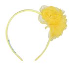 Girls Yellow Organza Flower Headband, 1, hi-res