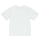 Boys White & Neon Yellow Logo T-Shirt, 1, hi-res