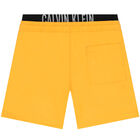 Boys Orange Logo Swim Shorts, 1, hi-res