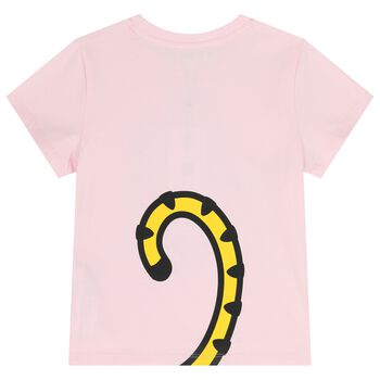 Girls Pink Tiger Logo T-Shirt