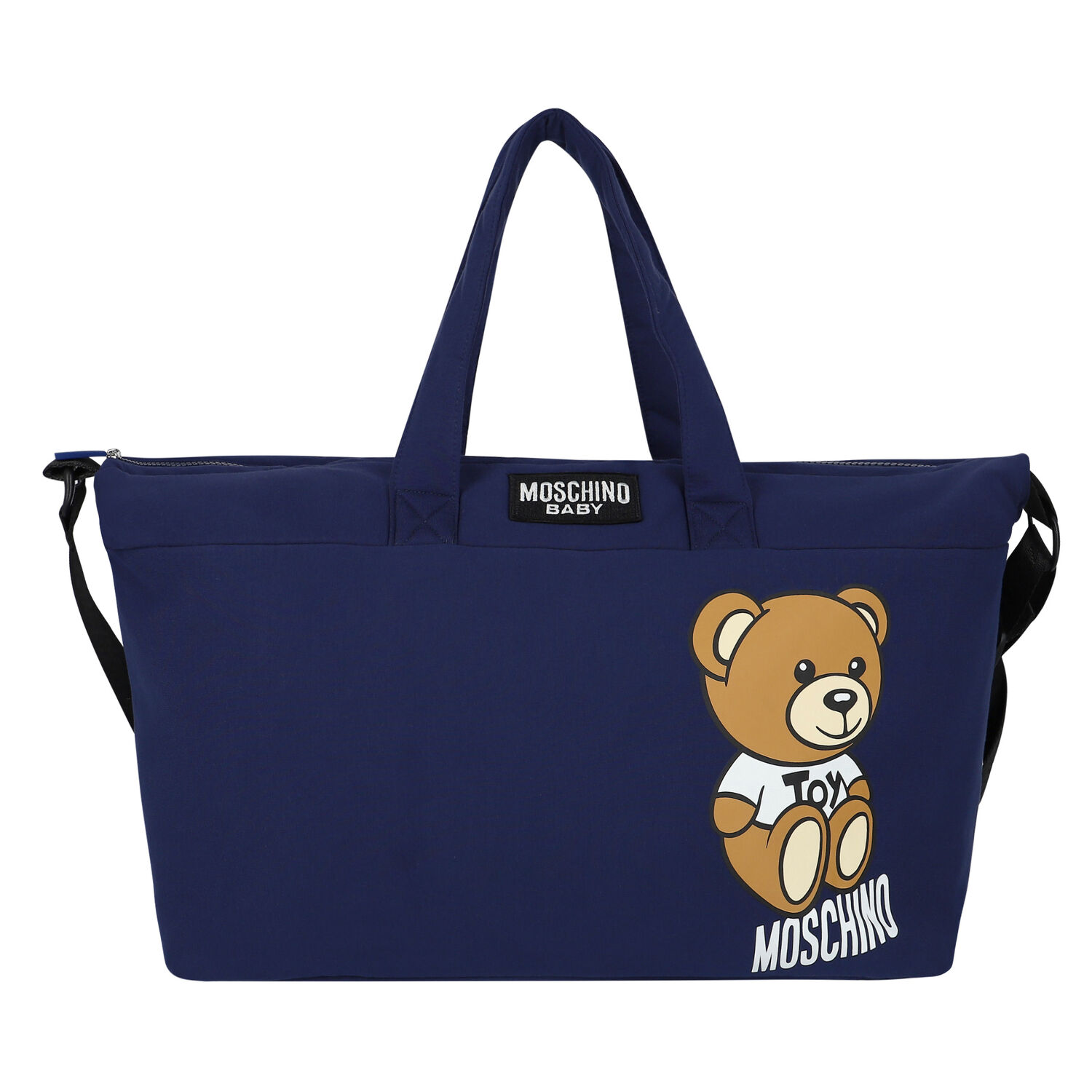 Navy Blue Teddy Bear Logo Baby Changing Bag, 1, hi-res