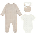 Ivory Babygrow, Bodysuit & Bib Set (3 Piece), 2, hi-res