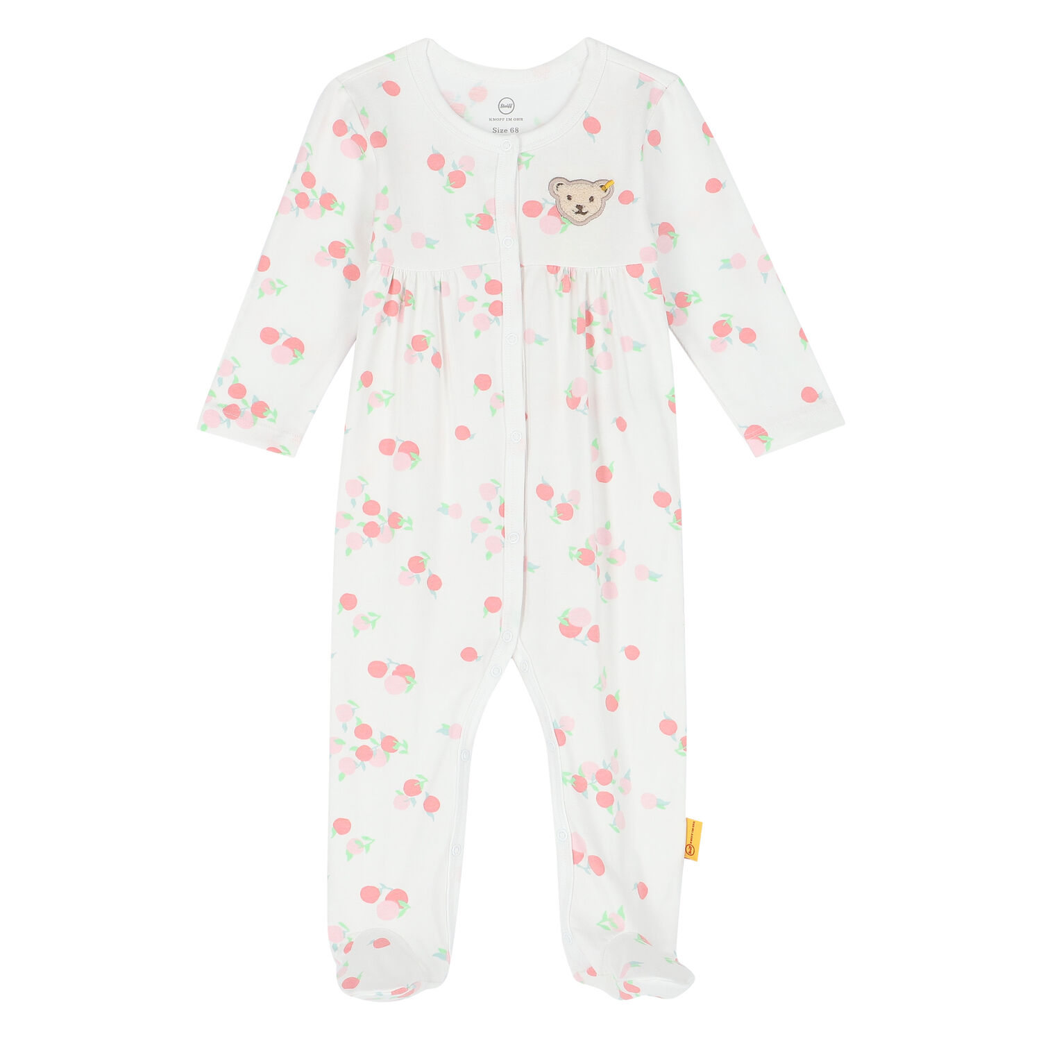 Baby Girls White Cherry Babygrow, 1, hi-res image number null