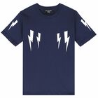 Boys Navy Blue Printed Jersey T-Shirt, 1, hi-res