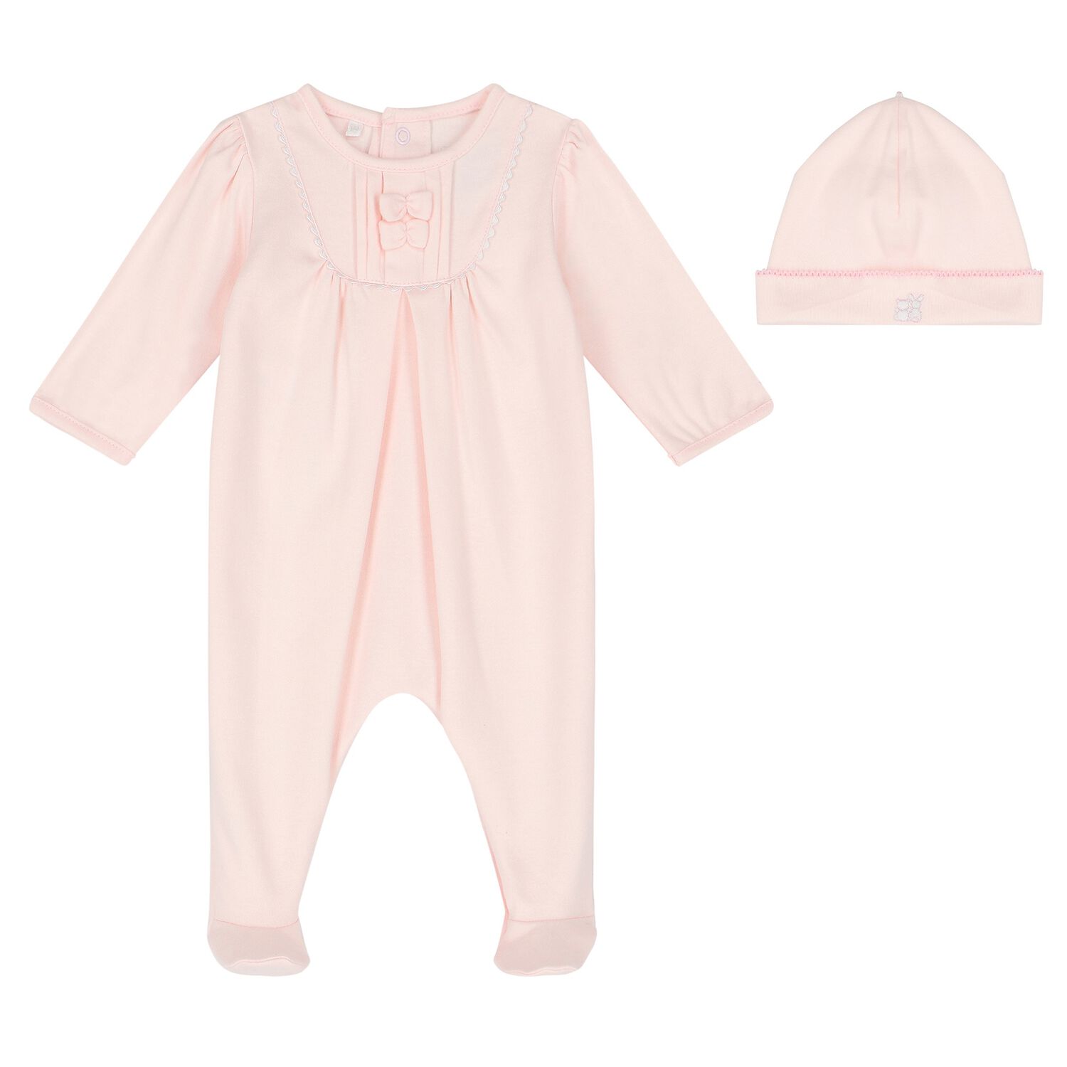 Baby Girls Pink Cotton Babygrow Set, 1, hi-res