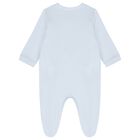 Baby Boys Blue Teddy Bear Babygrow, 2, hi-res