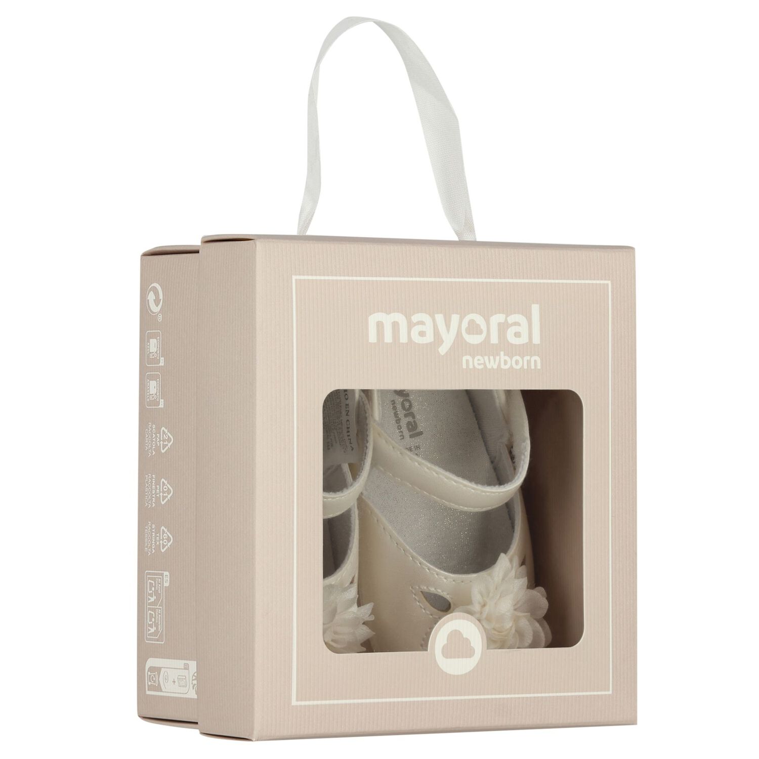 Baby Girls Ivory Flower Pre Walker Shoes, 1, hi-res