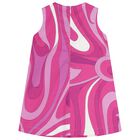 Girls White & Purple Marmo Sleeveless Dress, 1, hi-res