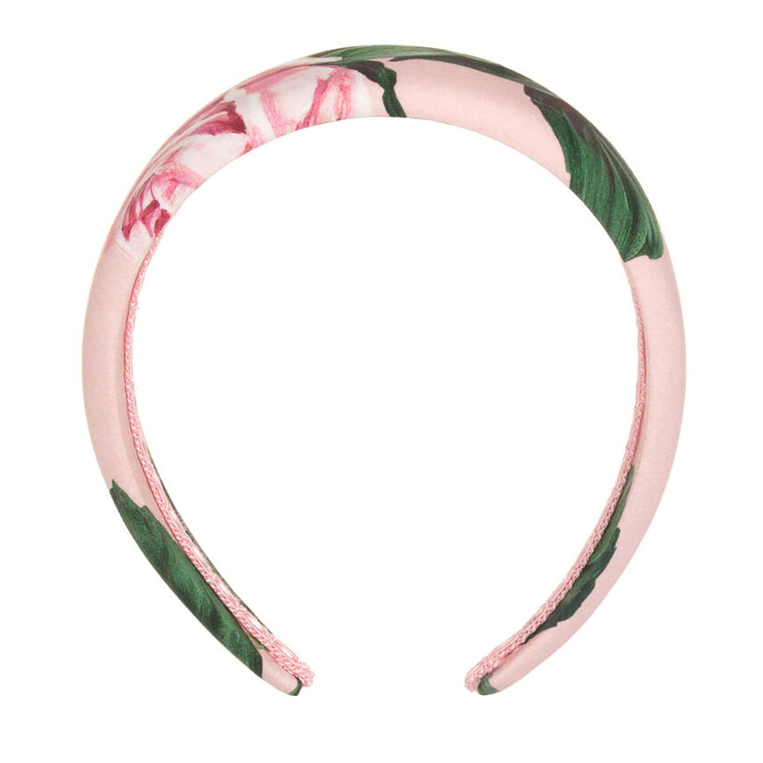 Girls Pink Floral Padded Headband, 1, hi-res