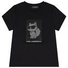 Girls Black Choupette Logo T-Shirt, 1, hi-res