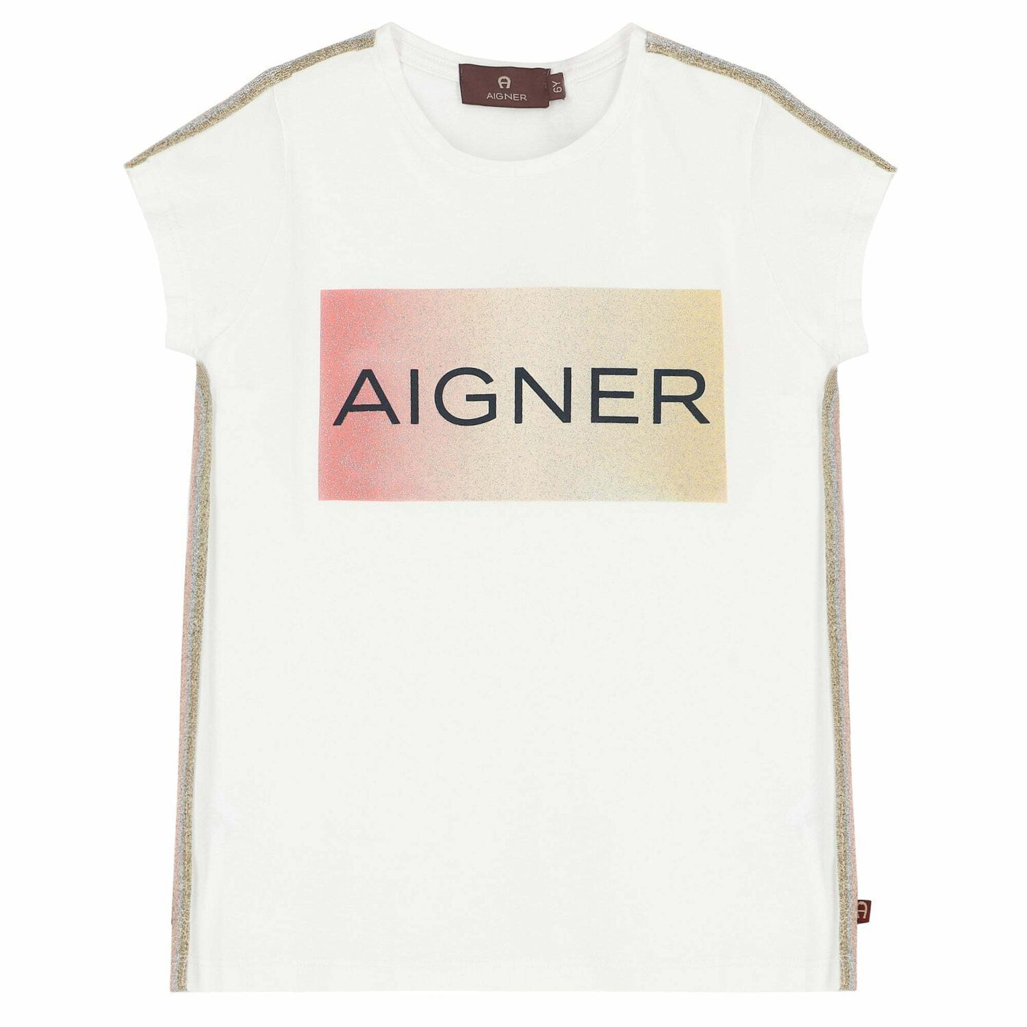 Girls White Logo T-Shirt, 1, hi-res