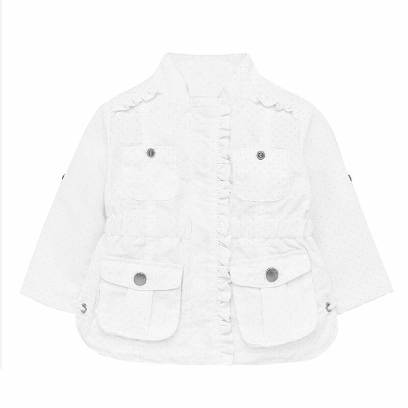 Younger Girls White & Silver Jacket, 1, hi-res image number null
