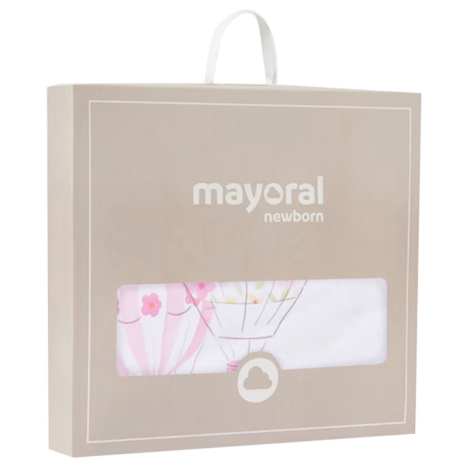 Baby Girls White & Yellow Hot Air Balloon Blanket, 1, hi-res