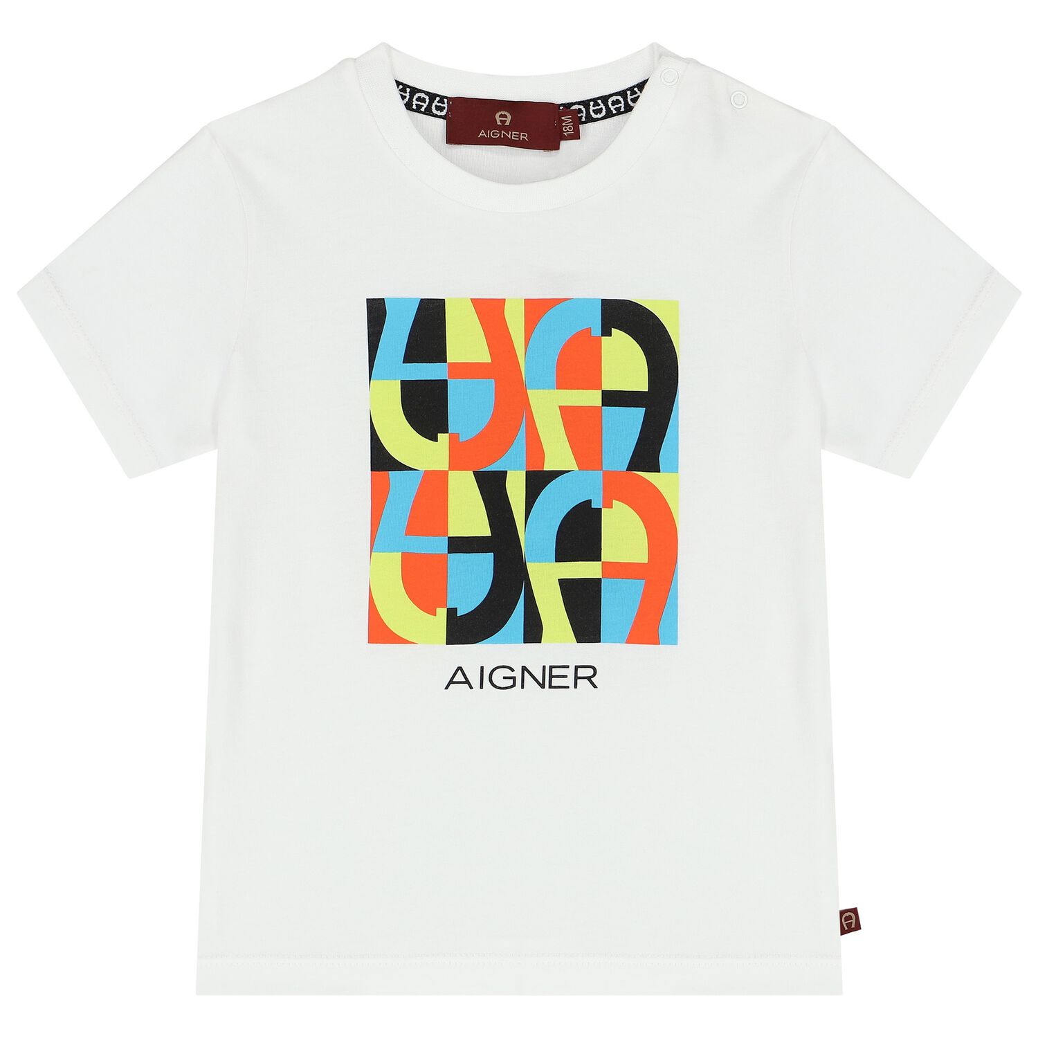Younger Boys White Logo T-Shirt, 1, hi-res