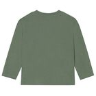 Younger Boys Green Logo Long Sleeve Top, 2, hi-res