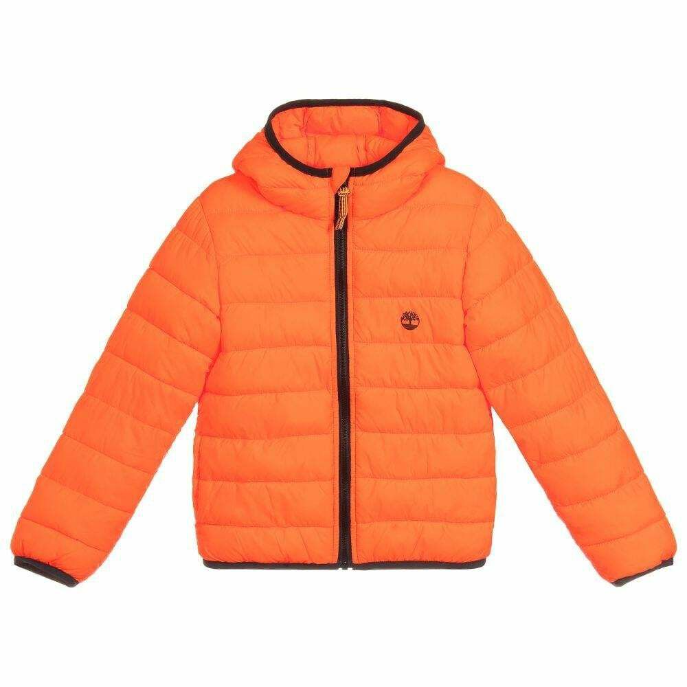 Orange puffer jacket boys discount