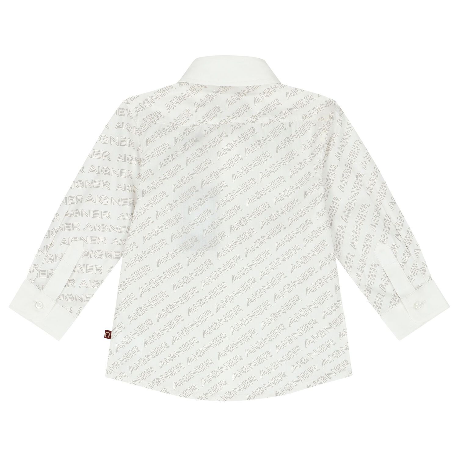 Younger Boys White Logo Shirt, 1, hi-res