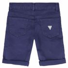Younger Boys Navy Blue Denim Shorts, 2, hi-res