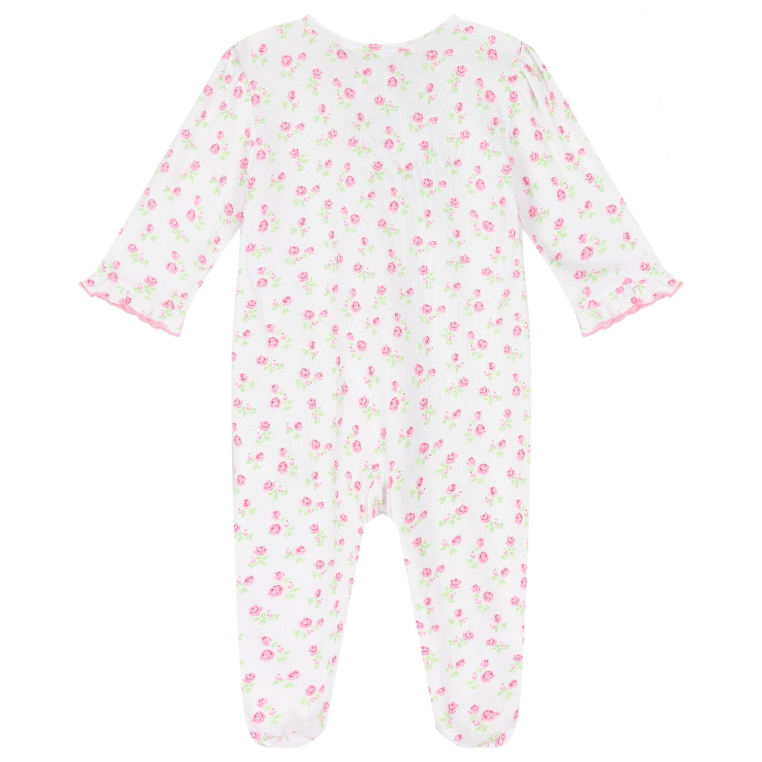 Baby Girls Pink Rosy Roses Babygrow, 1, hi-res