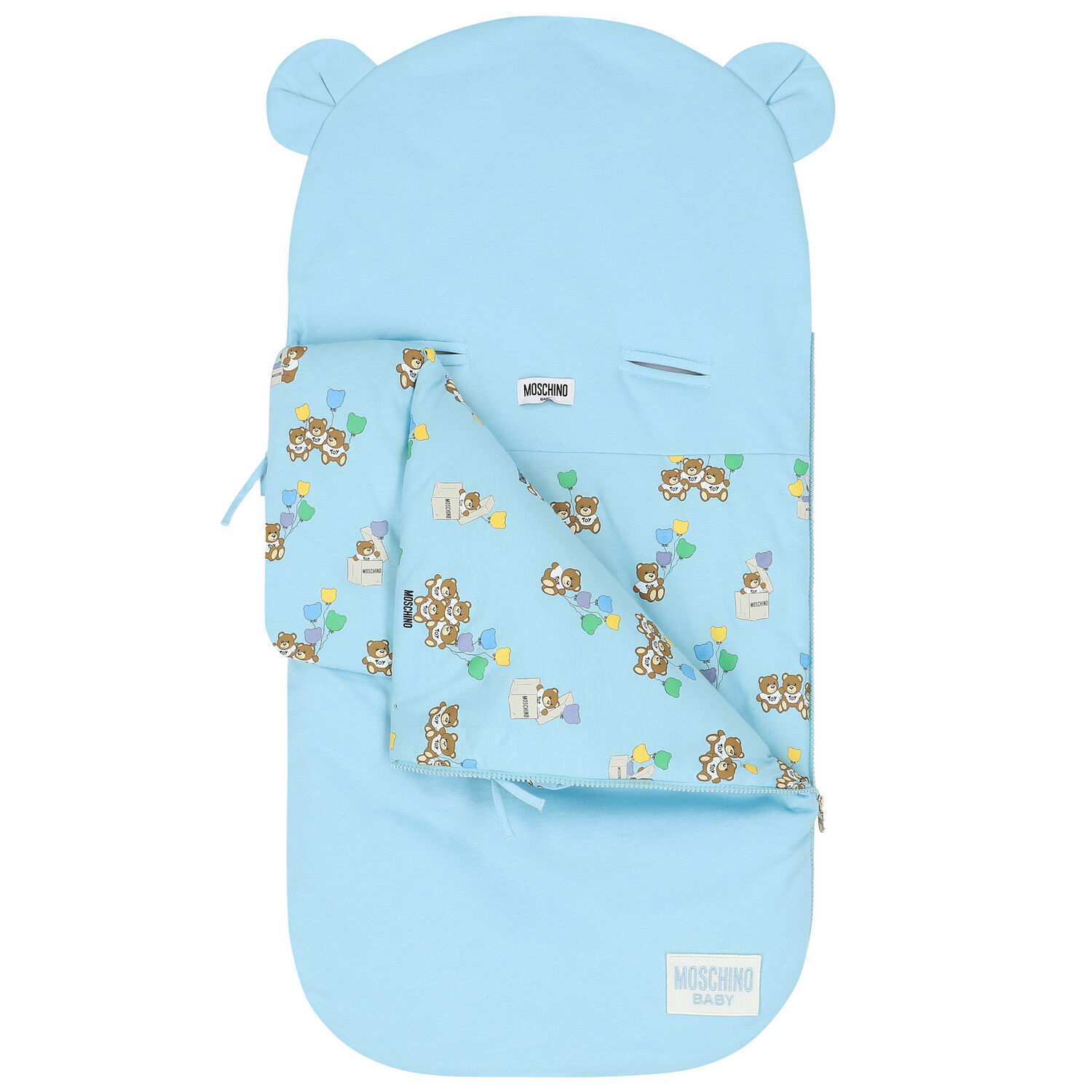 Blue Teddy Bear Logo Baby Nest, 1, hi-res