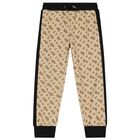 Girls Beige & Black Logo Joggers, 1, hi-res
