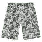 Boys Grey Logo Shorts, 1, hi-res
