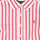 Girls White & Pink Striped Dress, 1, hi-res