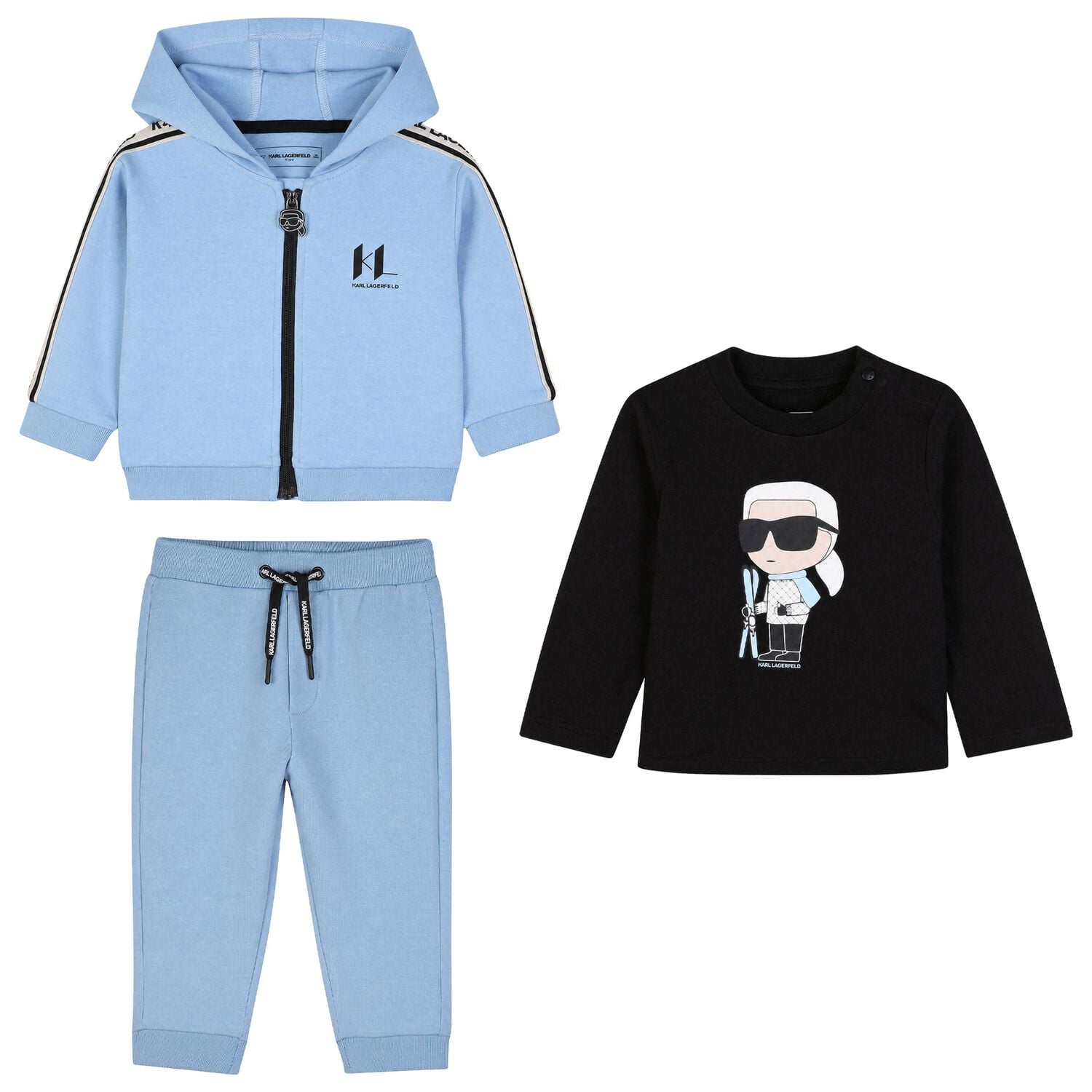Younger Boys Blue Ikonik Karl Tracksuit Set, 1, hi-res
