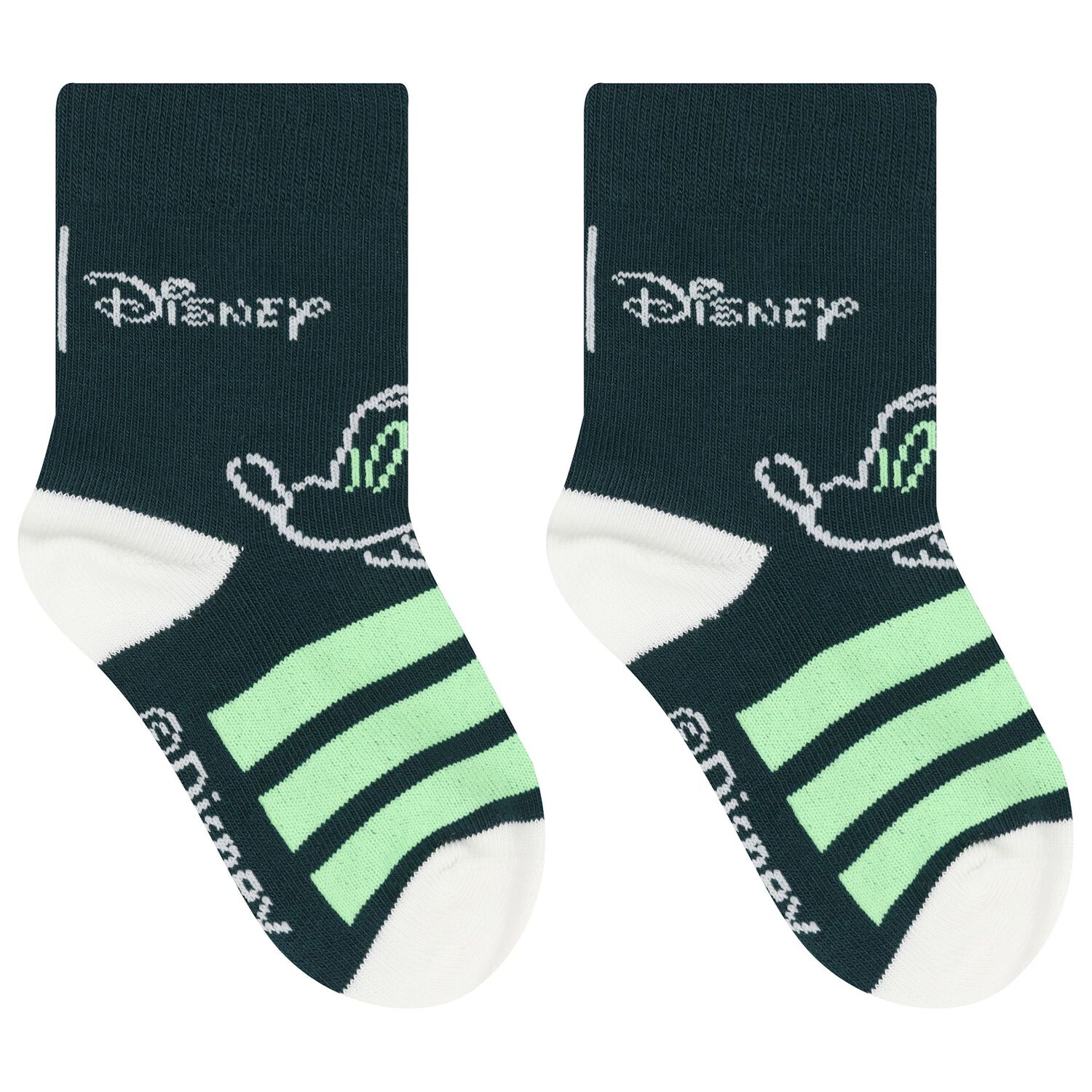 Ivory, Navy Blue & Green Disney Logo Socks ( 3-Pack ), 1, hi-res