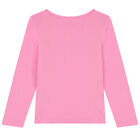 Girls Pink Logo Long Sleeve Top, 1, hi-res