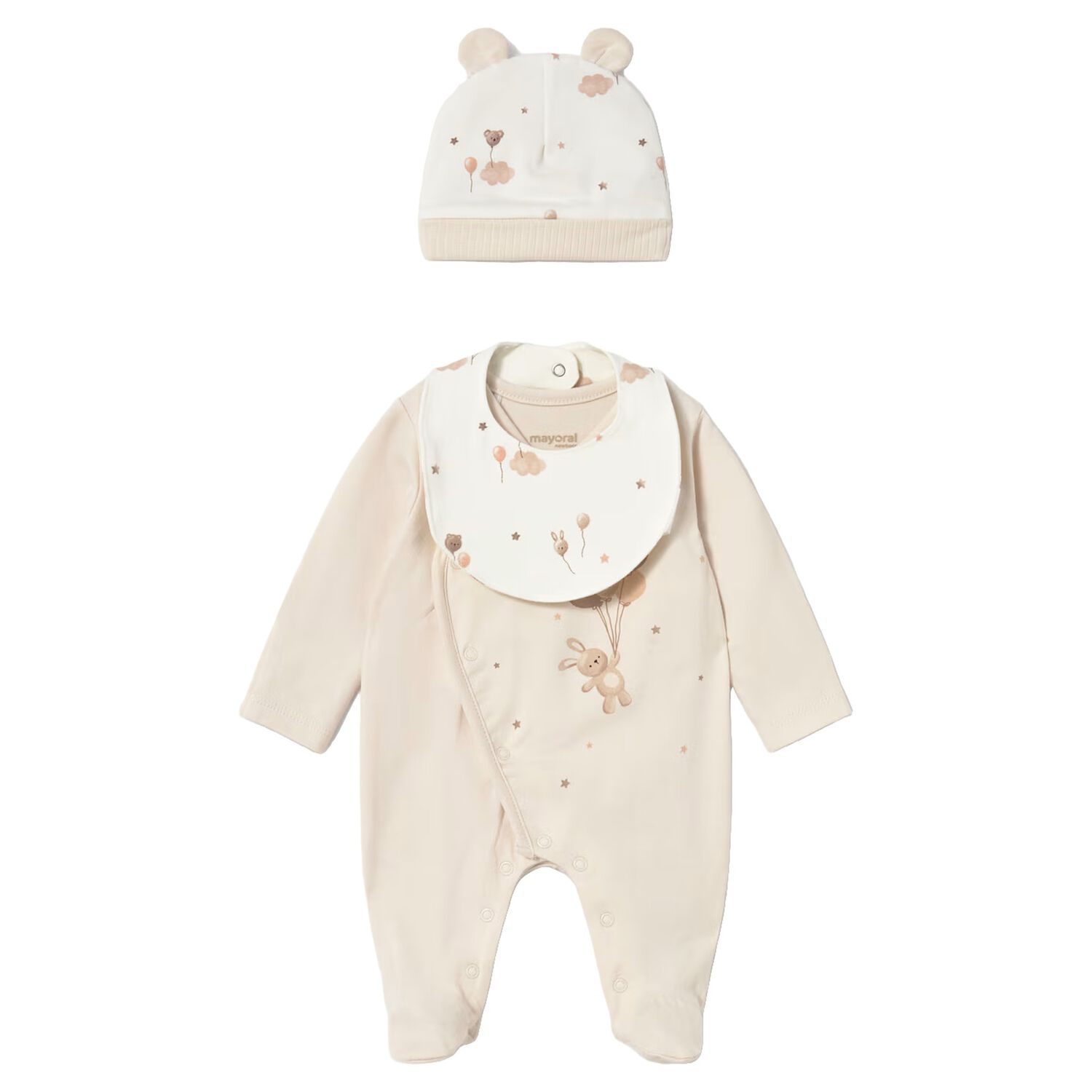 Baby Girls Ivory & Beige Babygrow Gift Set, 1, hi-res