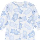 Baby Boys White & Blue Teddy Bear Babygrow, 1, hi-res
