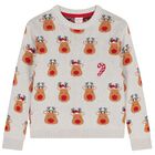 Grey Reindeer Christmas Knitted Jumper, 1, hi-res