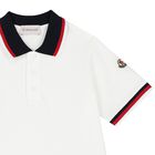 Boys Ivory Logo Polo Shirt, 1, hi-res