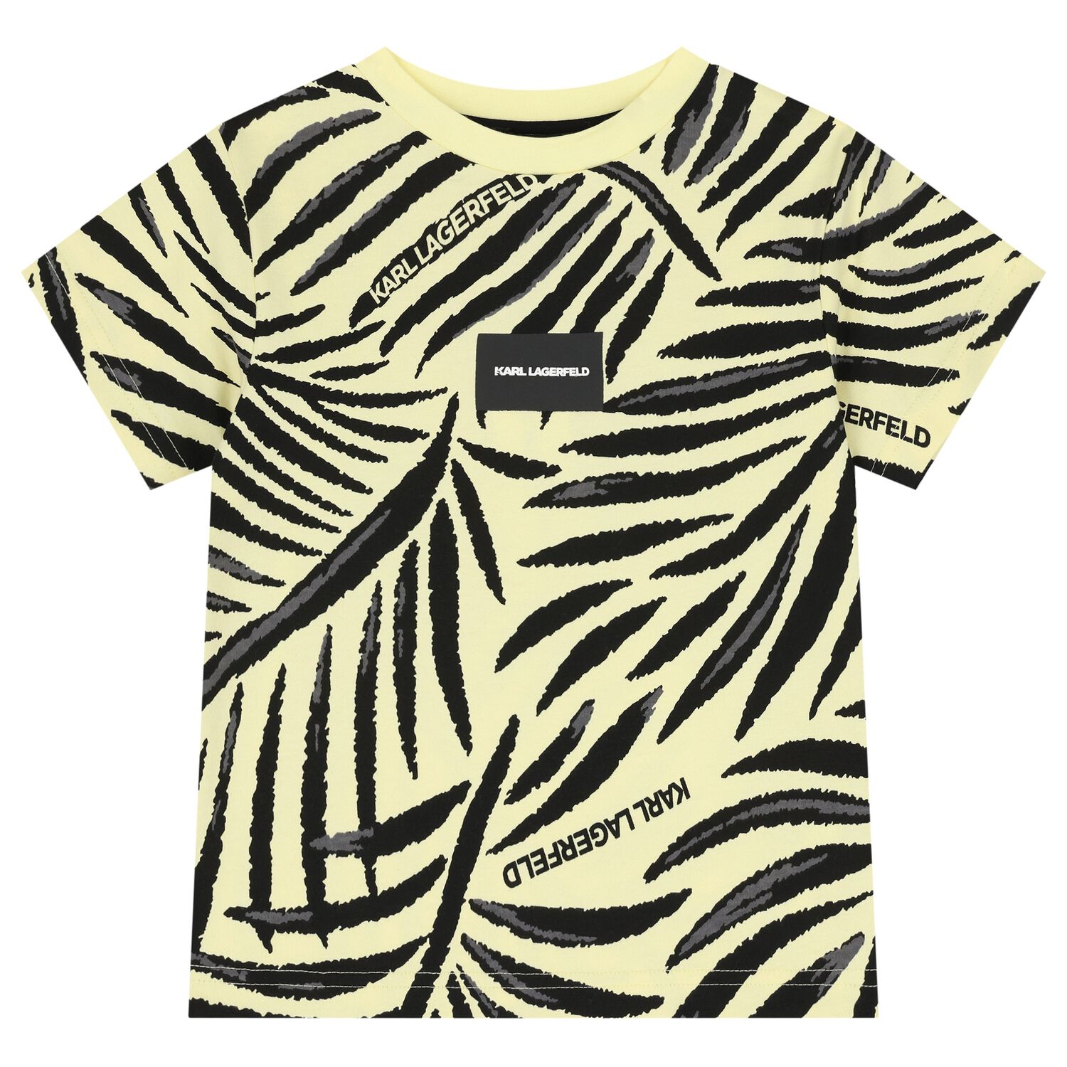 Boys Mini Me Yellow & Black Logo T-Shirt, 1, hi-res