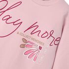 Girls Pink Fleece Sweatshirt Dress, 1, hi-res