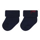 Baby Boys Navy Blue & White Teddy Bear Bodysuit Set, 2, hi-res