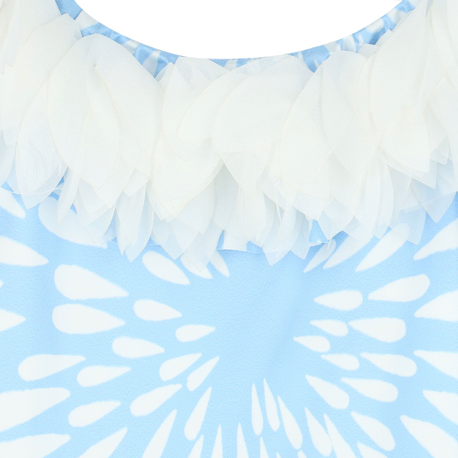 Girls White & Blue Petals Swimsuit, 1, hi-res image number null