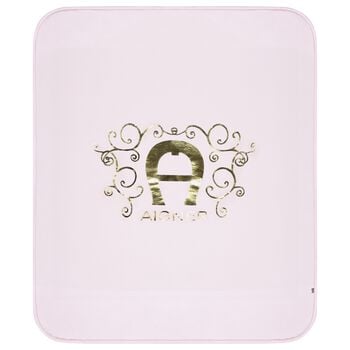 Baby Girls Pink & Gold Logo Blanket