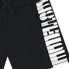Boys Black Logo Shorts, 1, hi-res