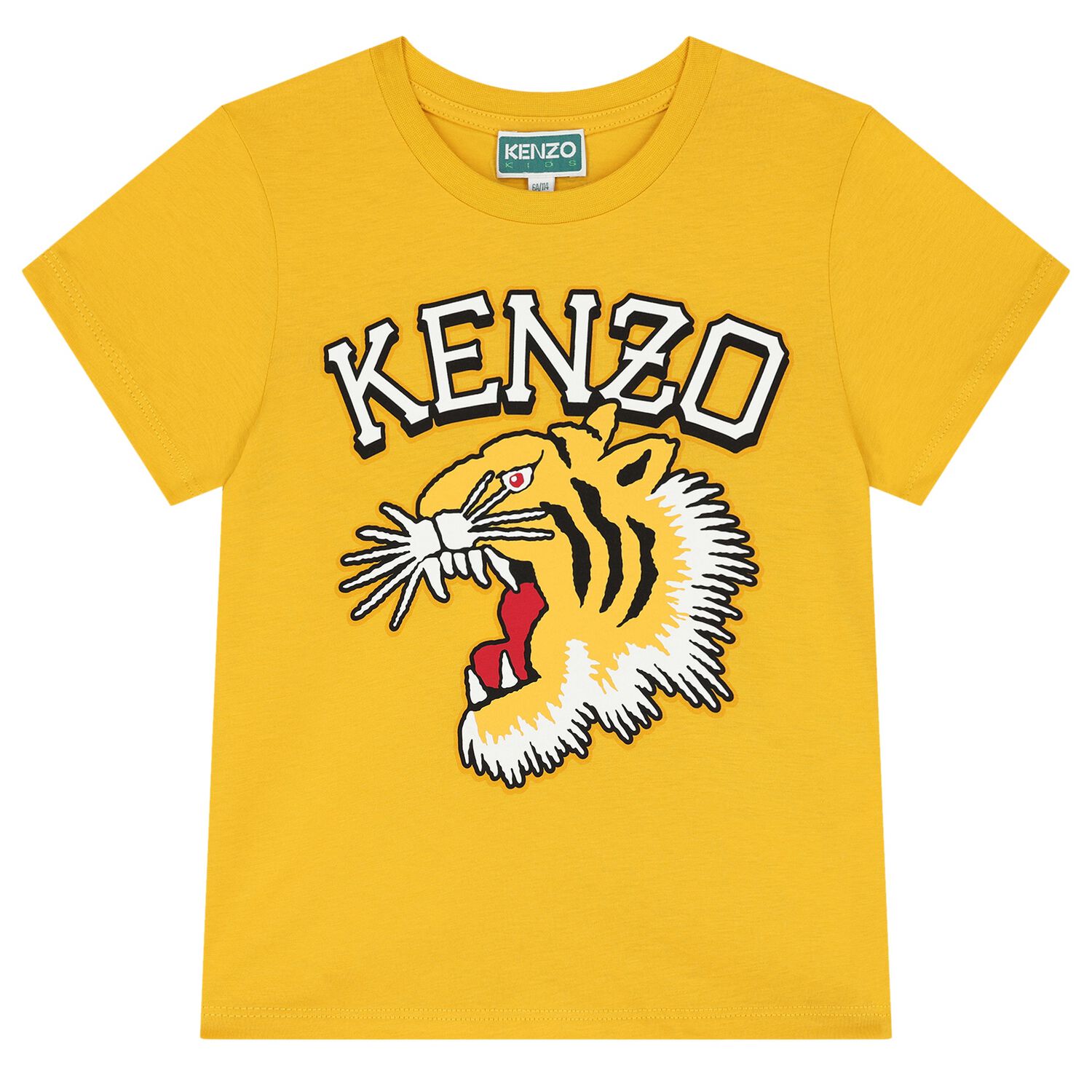 Girls Yellow Tiger Logo T-Shirt, 2, hi-res