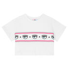 Girls White Logo T-Shirt, 1, hi-res