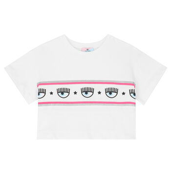 Girls White Logo T-Shirt