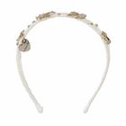 Girls White & Gold Butterfly Headband, 1, hi-res