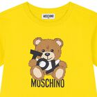 Girls Yellow Teddy Bear Logo Dress, 5, hi-res