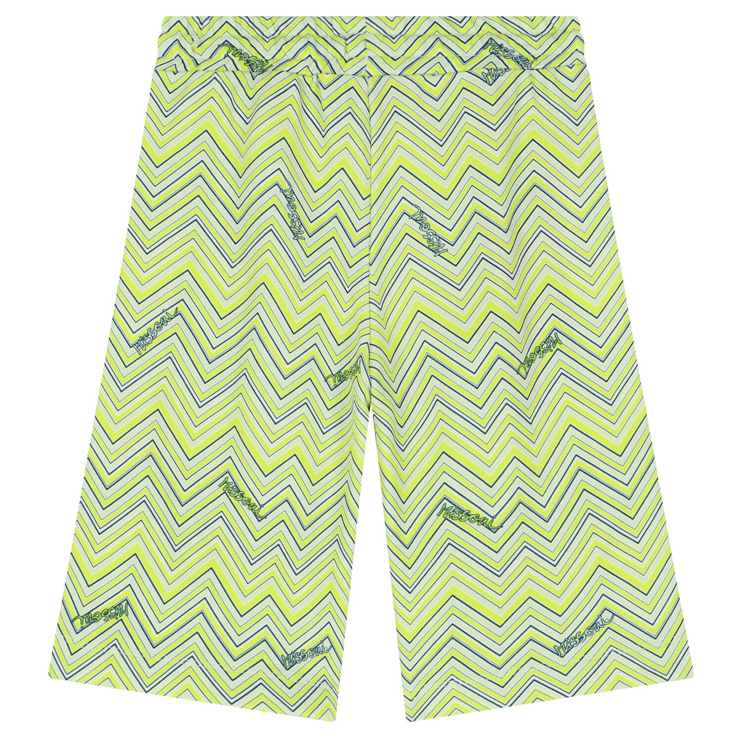 Boys Green Zigzag Shorts, 1, hi-res