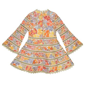 Girls Orange Floral Dress